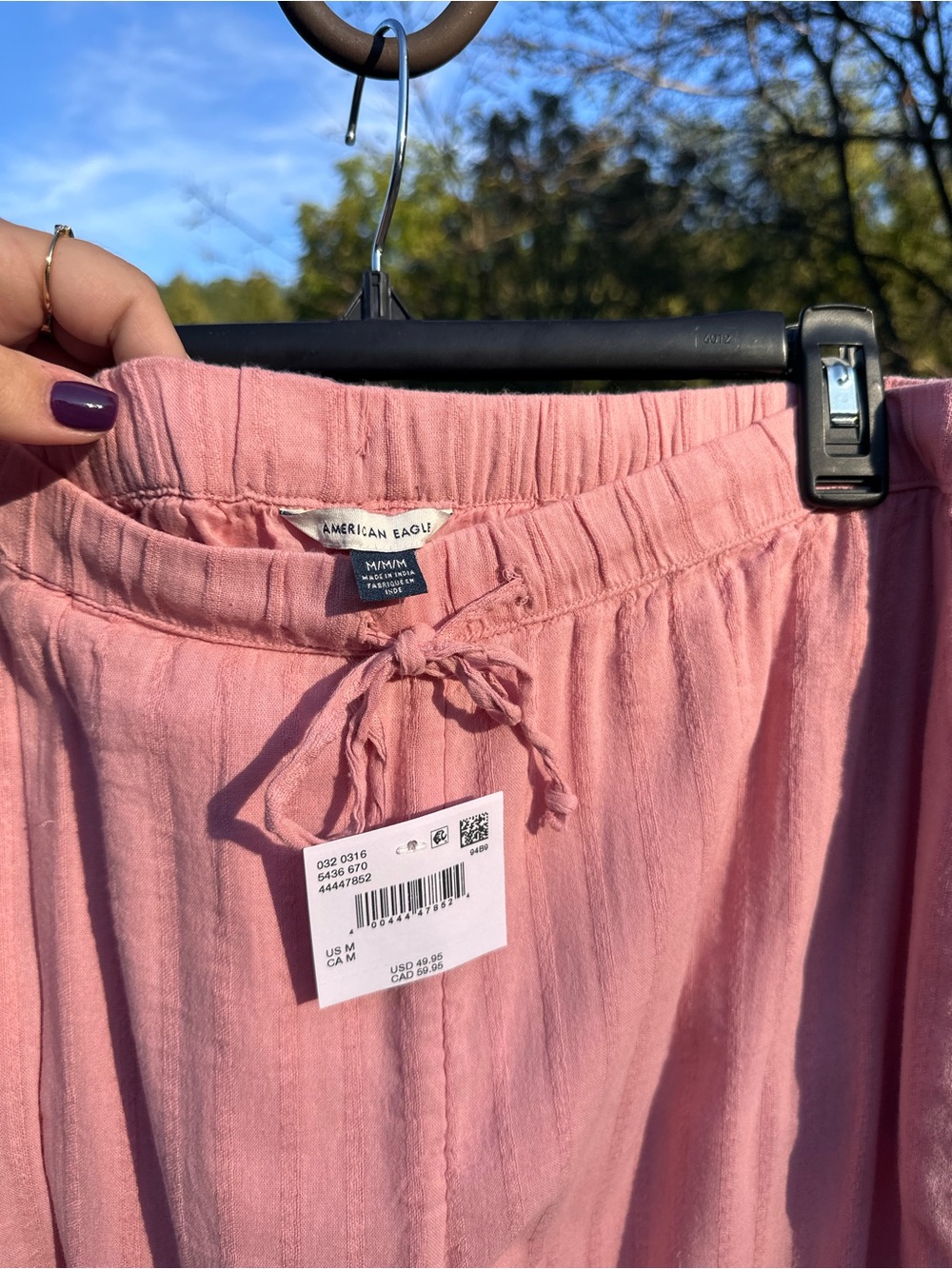 American Eagle Outfitters Wide-Leg Drawstring Pants - Dusty Pink - Picture 5 of 5